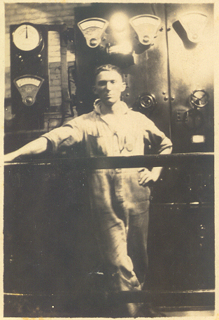 Photo of Esmond Edward Hennesy at the paper mill, 1927