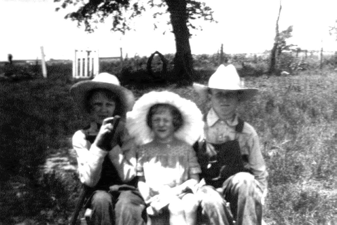 Lela, Kathleen and Ray, circa 1933
