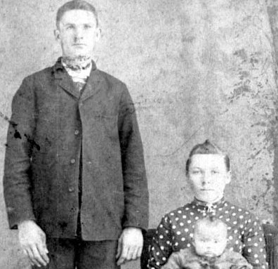 John David Brewer, Eva Hall Brewer and Addie, 1890